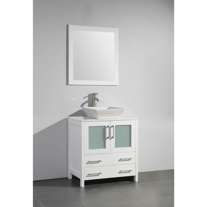 Vanity Art 30 Inch Vanity Cabinet With Ceramic Sink & Mirror VA3130