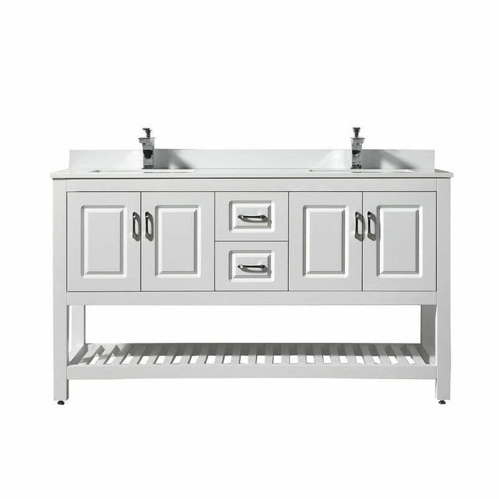 Moreno Bath Louis 70 Series 60 Inch Vanity With White Quartz Top And Double Ceramic Sink 7060D