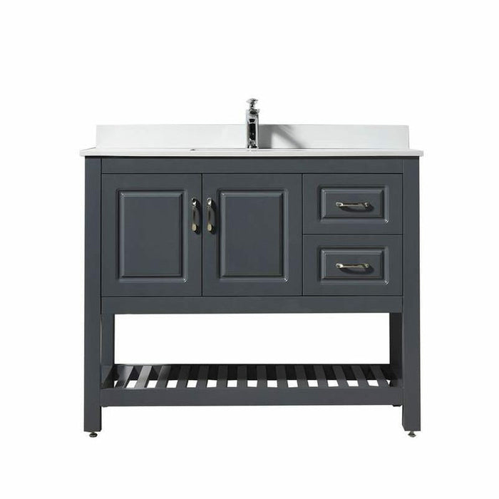 Moreno Bath Louis 70 Series 42 Inch Vanity With White Quartz Top And Ceramic Sink 7042