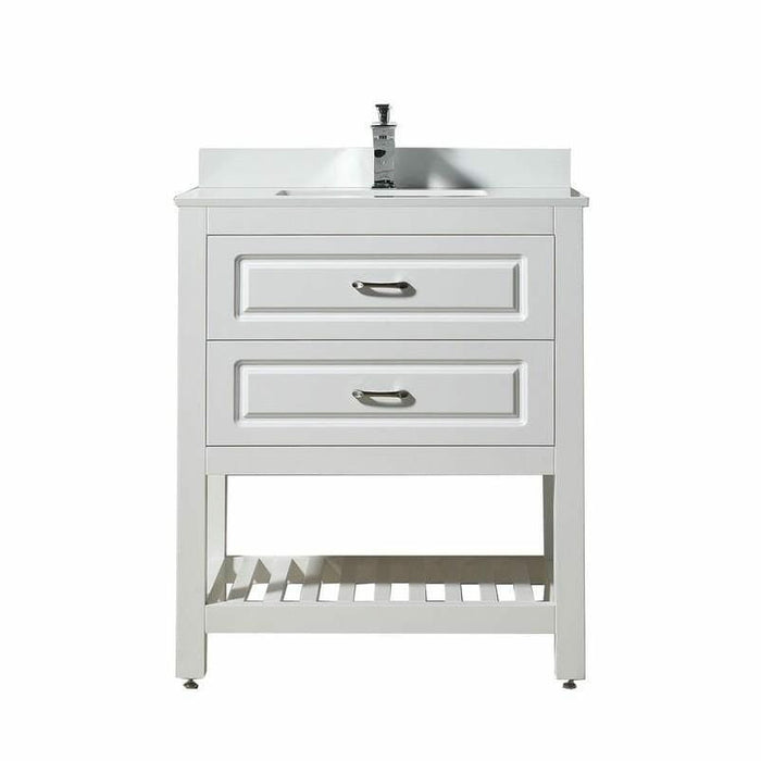 Moreno Bath Louis 70 Series 30 Inch Vanity With White Quartz Top And Ceramic Sink 7030