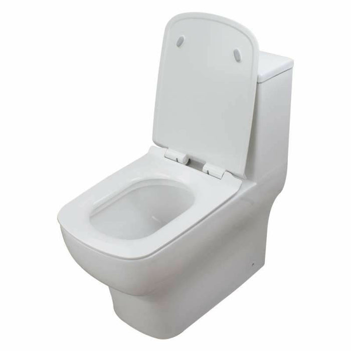 Transolid Cleveland 1-Piece Elongated Vitreous China Dual Flush 1.28/0.8 GPF Toilet With Toilet Seat in White TBTS-2415-01