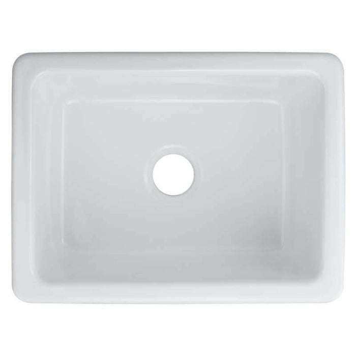 Transolid Porter 24in X 18in Undermount Single Bowl Farmhouse Fireclay Kitchen Sink White FUSB241810