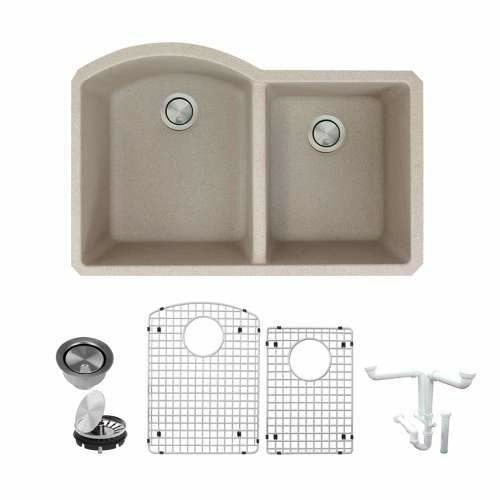 Transolid Aversa Granite 31-In Kitchen Sink Kit with Grids, Strainers, and Drain Installation Kit K-AUDD3120