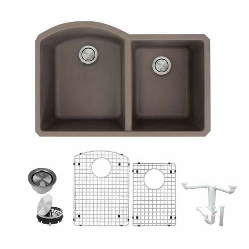 Transolid Aversa Granite 31-In Kitchen Sink Kit with Grids, Strainers, and Drain Installation Kit K-AUDD3120