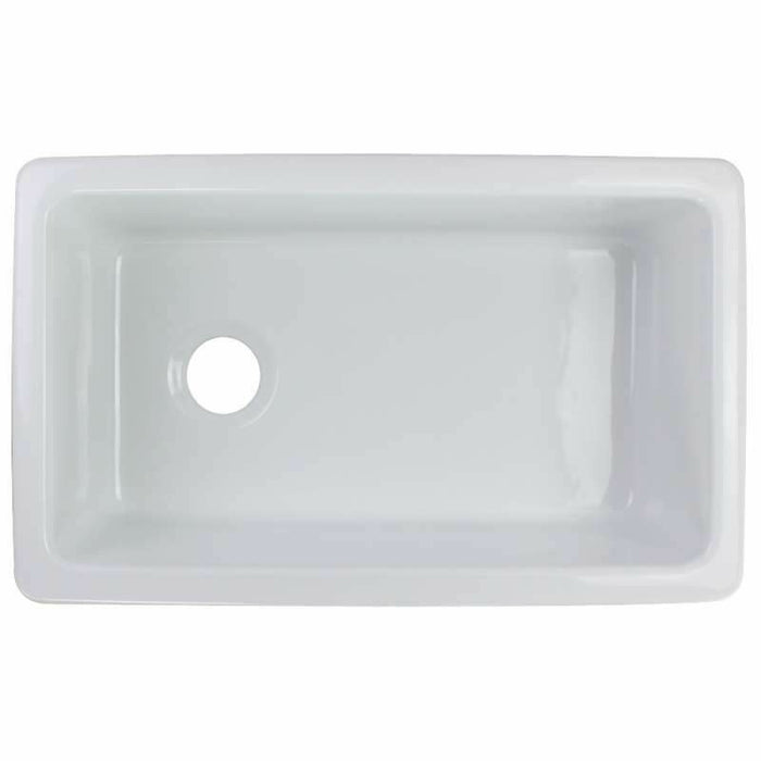 Transolid Porter Undermount Single Bowl Farmhouse Fireclay Kitchen Sink in White FUSS3