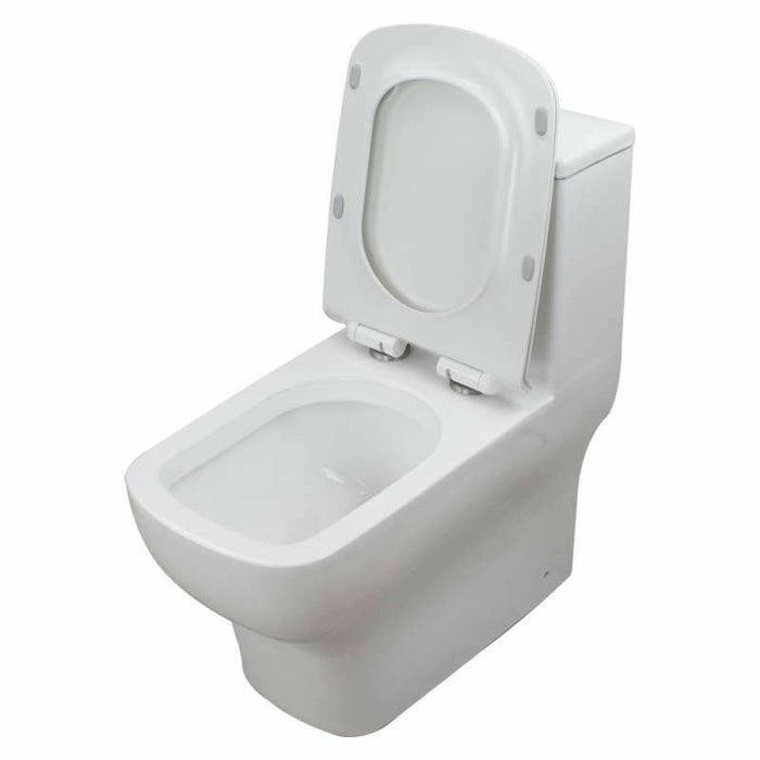 Transolid Cleveland 1-Piece Elongated Vitreous China Dual Flush 1.28/0.8 GPF Toilet With Toilet Seat in White TBTS-2415-01