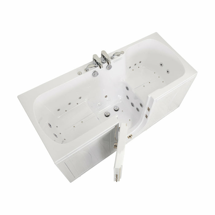 Ella's Bubbles Big4Two 36"W x 80"L Hydro + Air Massage w/ Independent Foot Massage Acrylic Two Seat Walk-In Bathtub, with Outswing Door,  2" Dual Drain  TO2SA3680