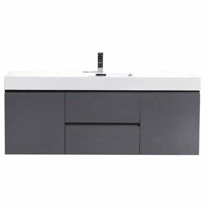 Moreno Bath Fortune 60 Inch Wall Mounted Bath Vanity With Single Reinforced Acrylic Sink MOF60S