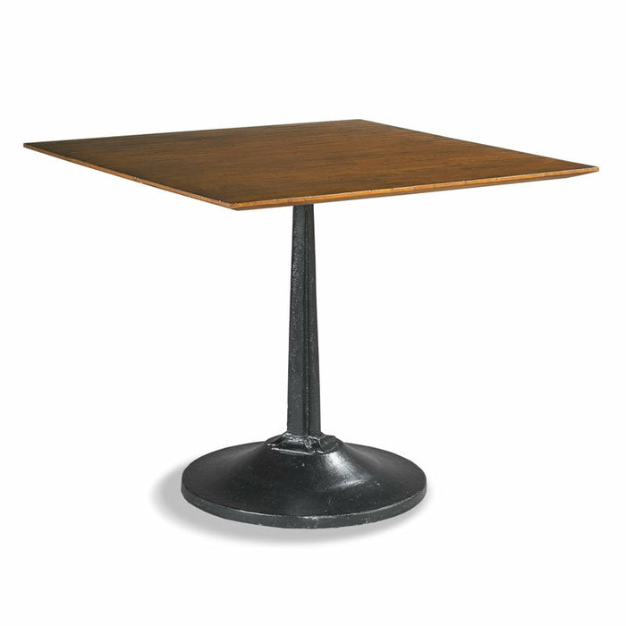 Woodbridge Furniture 36”W x 30”H Winston Square Cafe Table Blackened Metal Base Sonoma Finish Top 5086-08TSQ