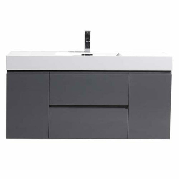 Moreno Bath Fortune 48 Inch Wall Mounted Bath Vanity With Single Reinforced Acrylic Sink MOF48