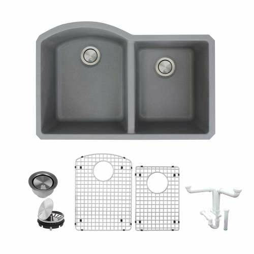 Transolid Aversa Granite 31-In Kitchen Sink Kit with Grids, Strainers, and Drain Installation Kit K-AUDD3120