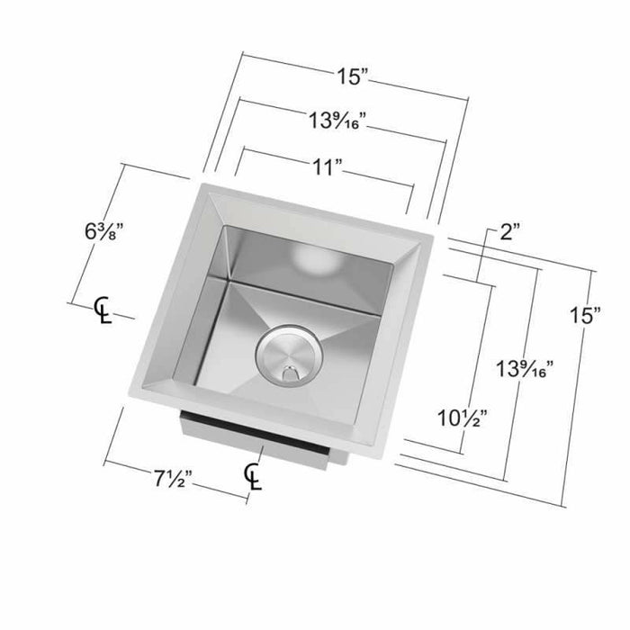 Transolid Studio Stainless Steel 15-In Undermount Kitchen Sink PUSB15159