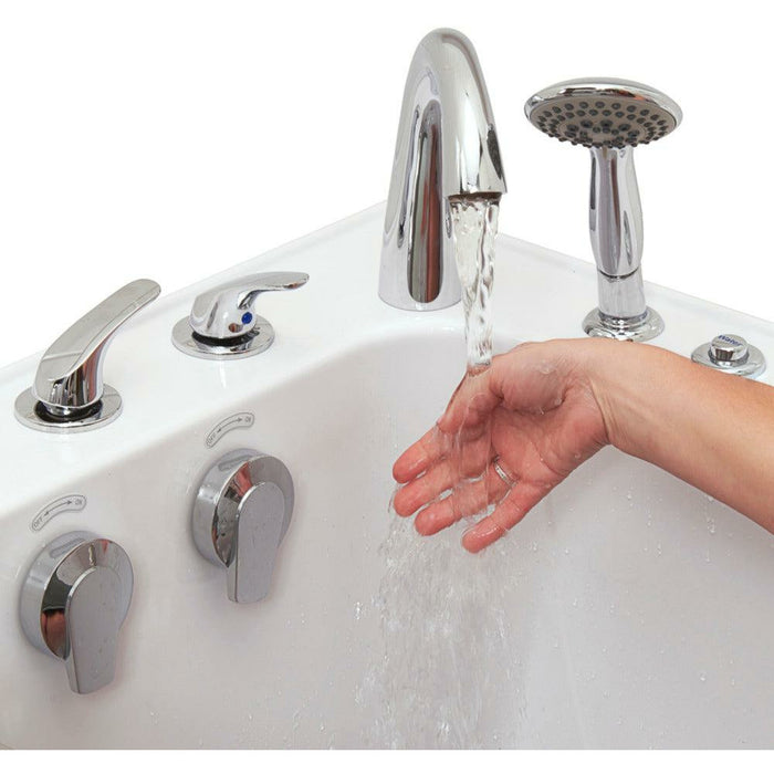 Ella's Bubbles Capri 30"W x 52"L Acrylic Air and Hydro Massage Walk-In Bathtub with Outward Swing Door, Fast Fill Faucet, 2" Dual Drain OA3052D