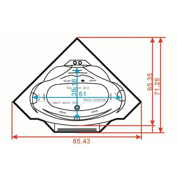 Mesa 63" x 63" x 85" Steam Shower Jetted Tub Combination with Tempered Blue Glass WS-608P