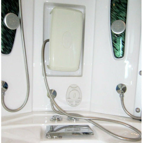 Mesa 63" x 63" x 85" Steam Shower Jetted Tub Combination with Tempered Blue Glass WS-608P