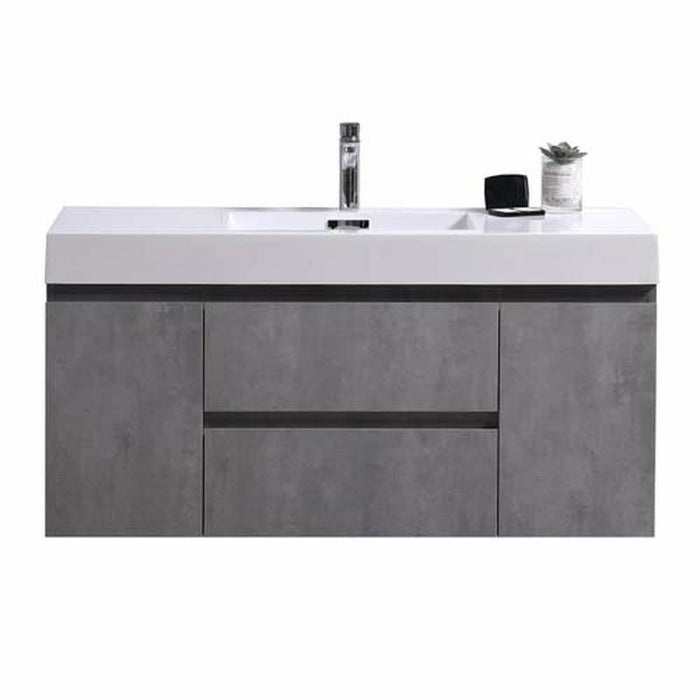 Moreno Bath Fortune 48 Inch Wall Mounted Bath Vanity With Single Reinforced Acrylic Sink MOF48