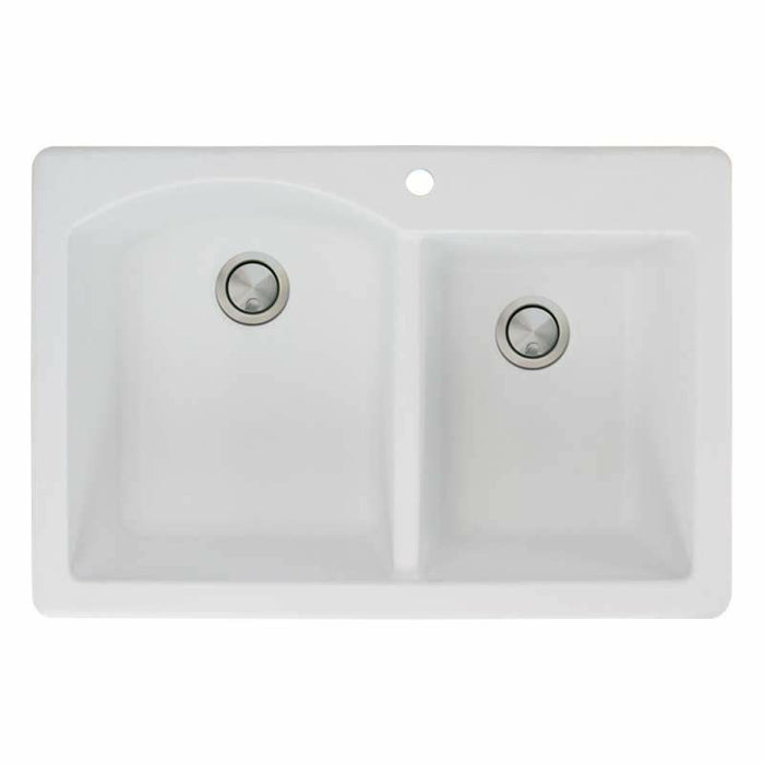 Transolid Aversa Granite 33-In Drop-In Kitchen Sink Kit with Grids, Strainers, and Drain Installation Kit K-ATDD3322