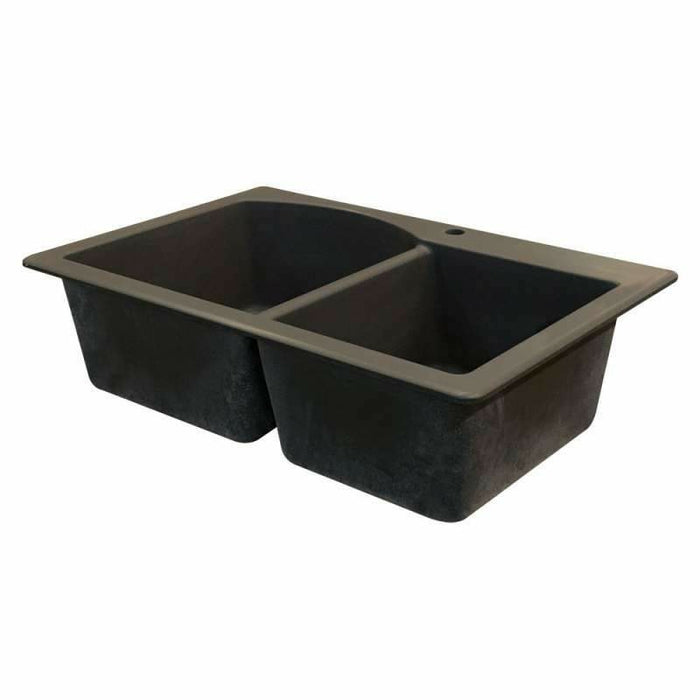 Transolid Aversa 33in X 22in SilQ Granite Drop-In Double Bowl Kitchen Sink ATDD3322