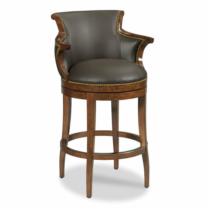 Woodbridge Furniture 24.75”W x 43"H MacKenzie Swivel Barstool Bordeaux Finish 7023-10