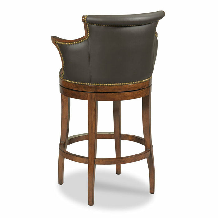 Woodbridge Furniture 24.75”W x 43"H MacKenzie Swivel Barstool Bordeaux Finish 7023-10