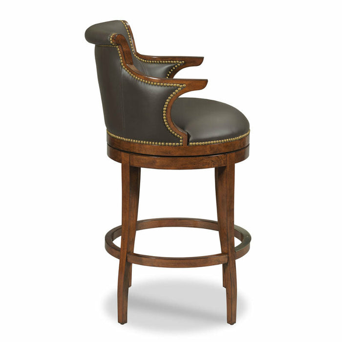 Woodbridge Furniture 24.75”W x 43"H MacKenzie Swivel Barstool Bordeaux Finish 7023-10