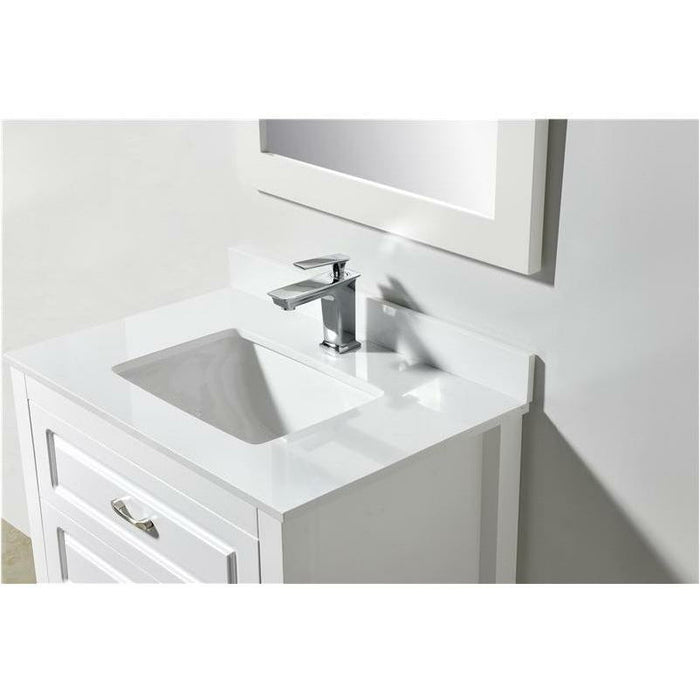 Moreno Bath Louis 70 Series 30 Inch Vanity With White Quartz Top And Ceramic Sink 7030