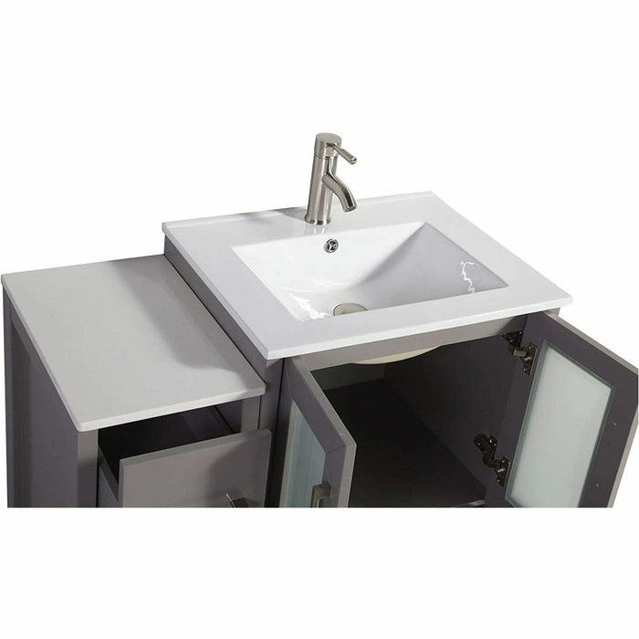 Vanity Art 36 Inch Vanity Cabinet With Ceramic Sink & Mirror - VA3024-36