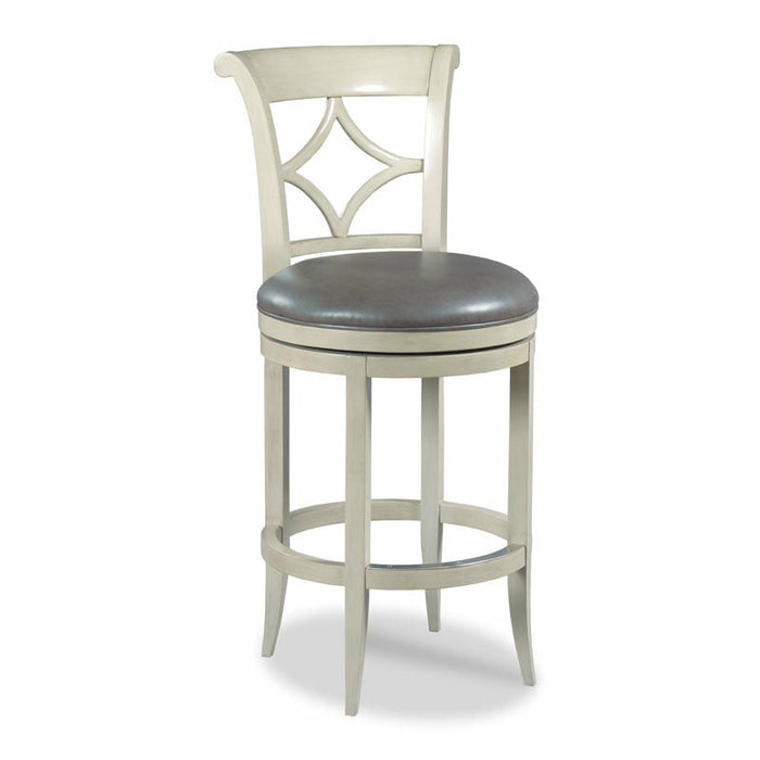 Woodbridge Furniture 21”W x 46"H Cisco Bar Stool Graystone Finish with Gray Leather 7208-65