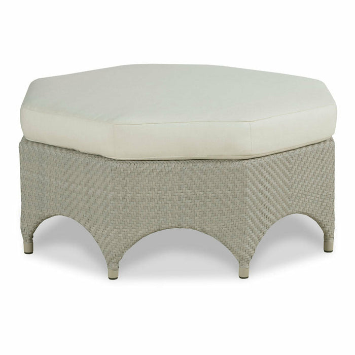 Woodbridge Furniture 38”W x 19”H Ventana Outdoor Ottoman Floral Gray Finish O-7289-71