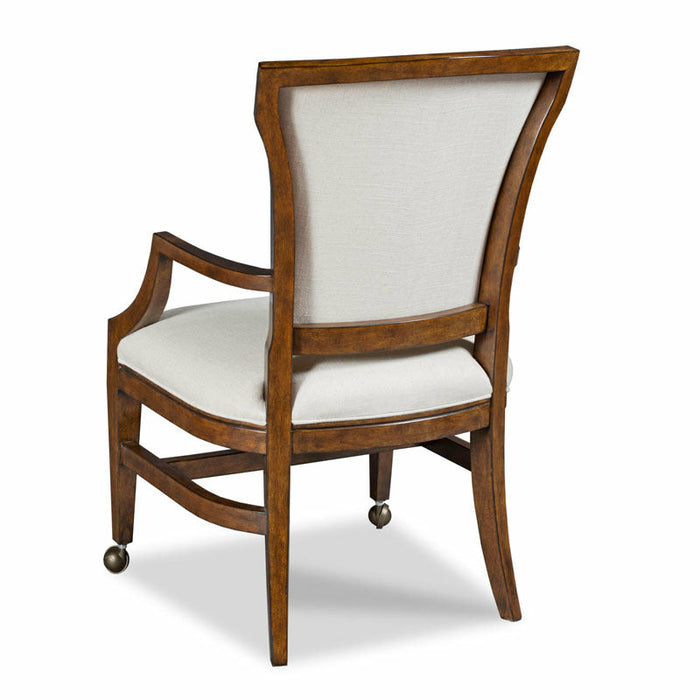 Woodbridge Furniture 23”W x 38.5"H Manson Chair Bordeaux Finish / Repel Stainguard Linen 7296-10