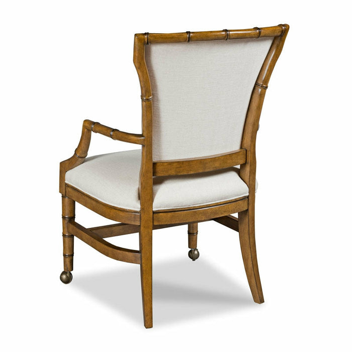 Woodbridge Furniture 23”W x 39"H Emily Chair Hazelnut Finish / Repel Stainguard Linen 7297-20