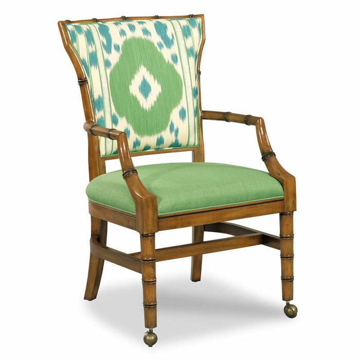 Woodbridge Furniture 23”W x 39"H Emily Chair Hazelnut Finish / Repel Stainguard Linen 7297-20