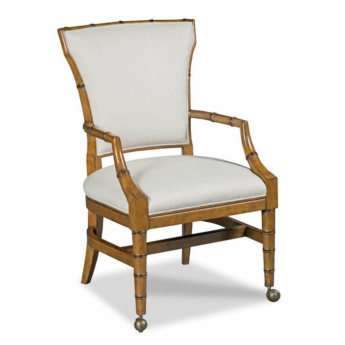 Woodbridge Furniture 23”W x 39"H Emily Chair Hazelnut Finish / Repel Stainguard Linen 7297-20