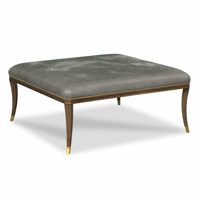 Woodbridge Furniture 42”W x 19"H Square Cass Ottoman Mink Finish 7304-13