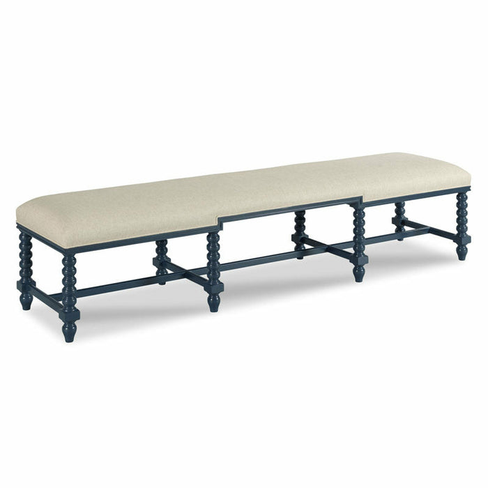 Woodbridge Furniture 74”W x 18"H Nathaniel Bench Woodbridge Navy Finish 7334-35