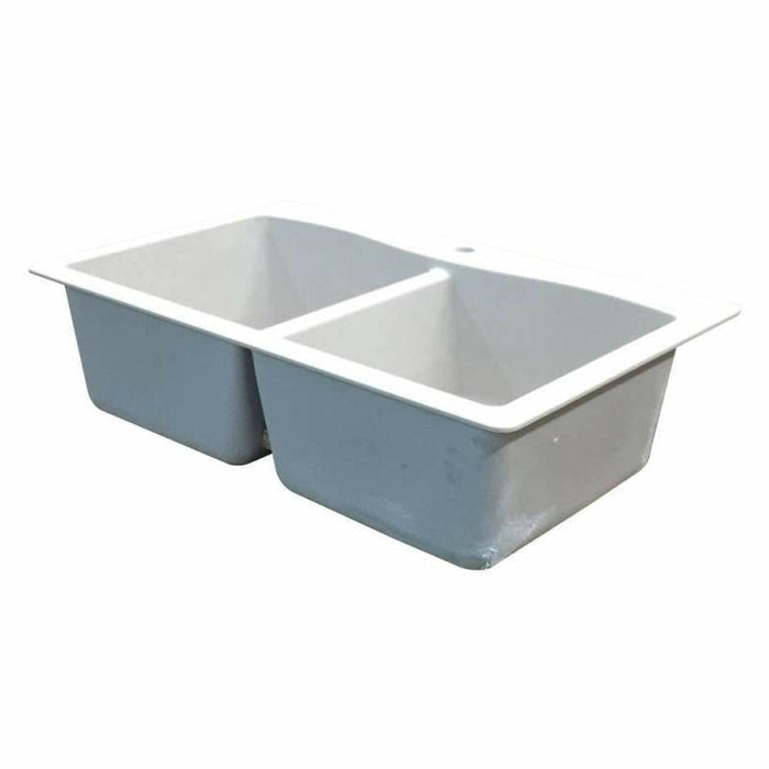 Transolid Aversa Granite 33-In Drop-In Kitchen Sink Kit with Grids, Strainers, and Drain Installation Kit K-ATDE3322