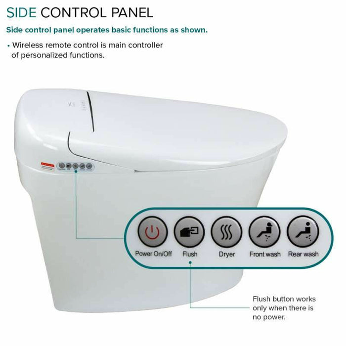 Transolid Rosemary 1-Piece Elongated Smart Bidet Toilet in White TL-5401-A