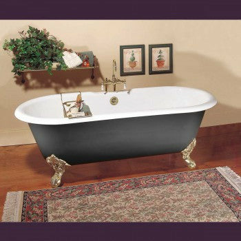 Renovator's Supply Primed Black Cast Iron Clawfoot Tub FEET NOT INCLUDED Bathroom White Bathtub 96210