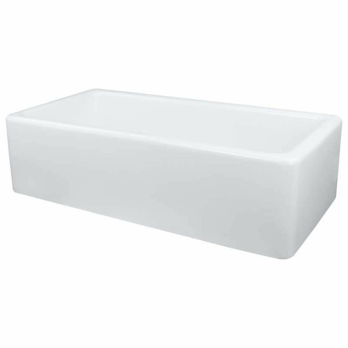 Transolid Porter Undermount Single Bowl Farmhouse Fireclay Kitchen Sink in White FUSS3