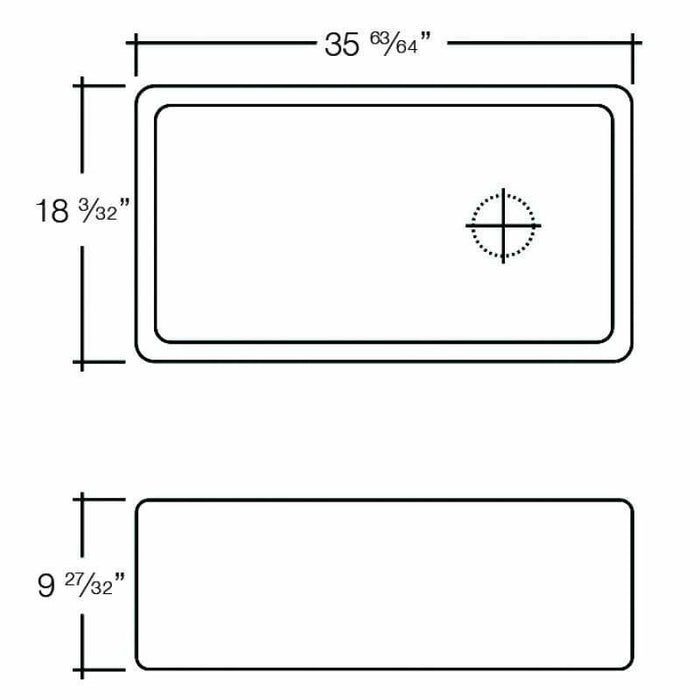 Transolid Porter Undermount Single Bowl Farmhouse Fireclay Kitchen Sink in White FUSS3