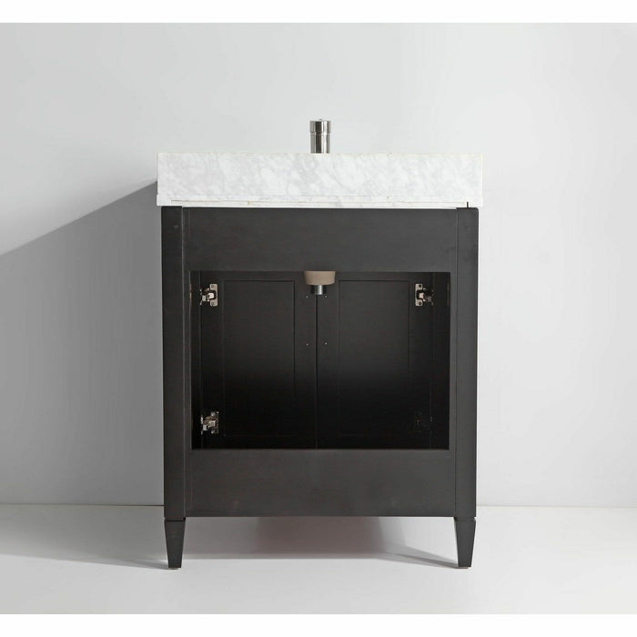 Vanity Art 30 Inch Single Sink Cabinet With White Carrara Marble Vanity Top With Sink & Mirror VA2030