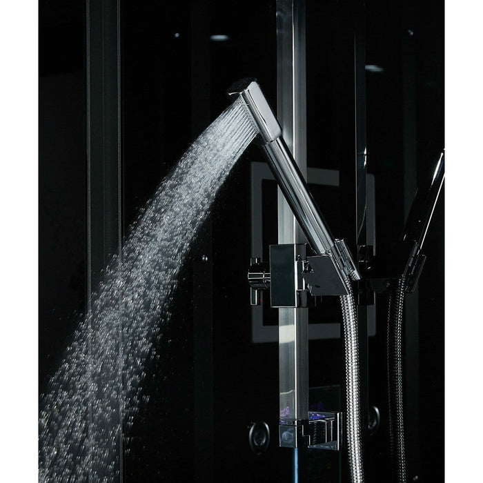 Maya Bath Platinum Anzio 57" x 37" x 88" Steam Shower with TV - Black 2