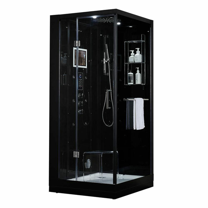 Maya Bath Platinum Arezzo 37" x 37" x 88" Steam Shower - Black 20