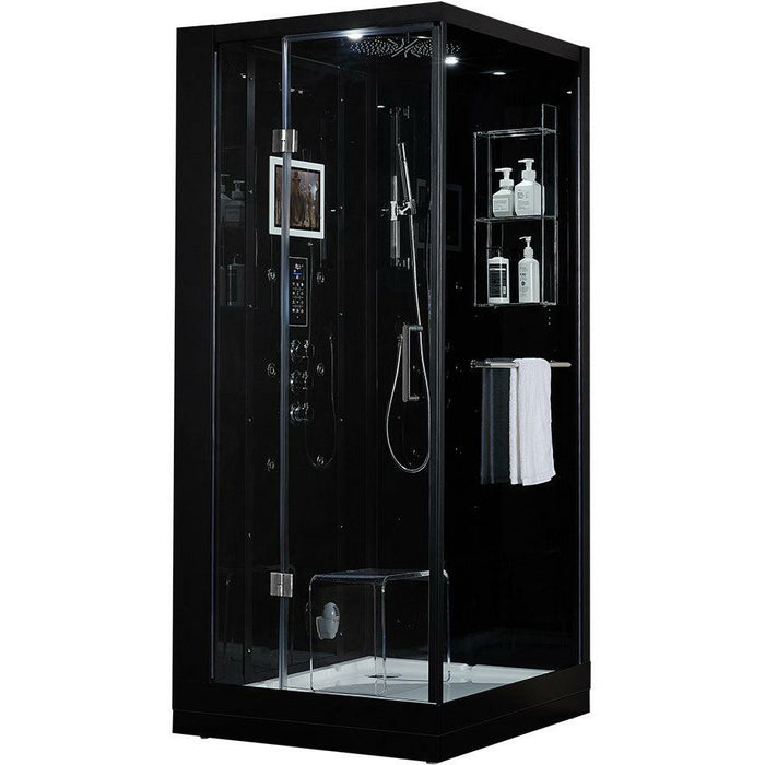 Maya Bath Platinum Arezzo 37" x 37" x 88" Steam Shower - Black 20