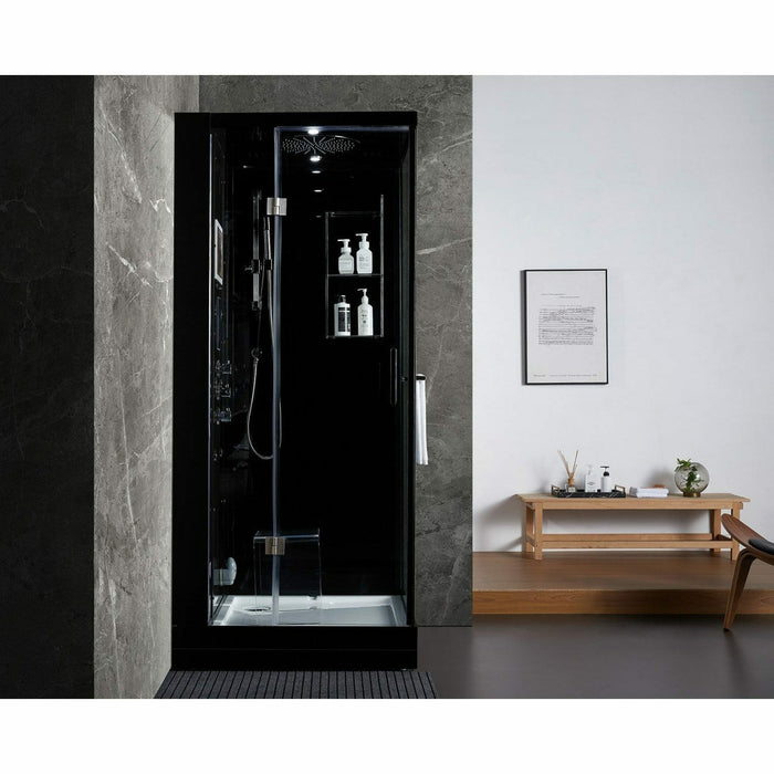 Maya Bath Platinum Arezzo 37" x 37" x 88" Steam Shower - Black 20