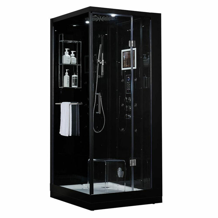 Maya Bath Platinum Arezzo 37" x 37" x 88" Steam Shower - Black 20