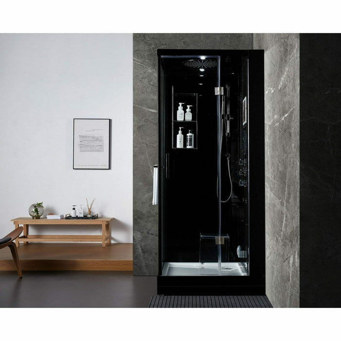 Maya Bath Platinum Arezzo 37" x 37" x 88" Steam Shower - Black 20