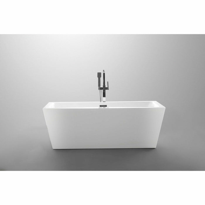 Vanity Art 59 Inch Freestanding White Acrylic Bathtub VA6814