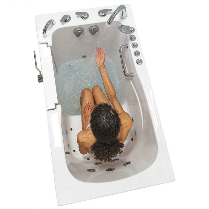 Ella's Bubbles Capri 30"W x 52"L Acrylic Air and Hydro Massage Walk-In Bathtub with Outward Swing Door, Fast Fill Faucet, 2" Dual Drain OA3052D