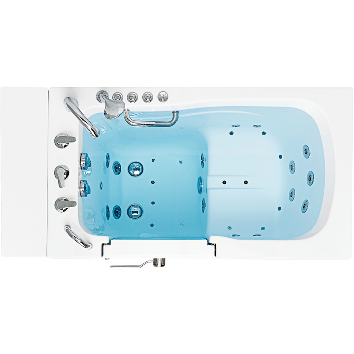 Ella's Bubbles Capri 30"W x 52"L Acrylic Air and Hydro Massage Walk-In Bathtub with Outward Swing Door, Fast Fill Faucet, 2" Dual Drain OA3052D